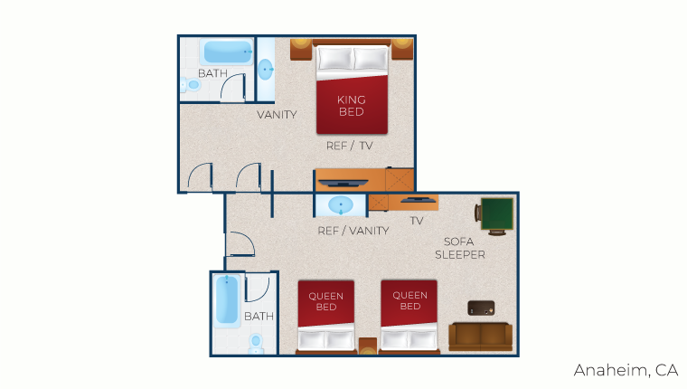 The floor plan for the Grand Bear Suite 